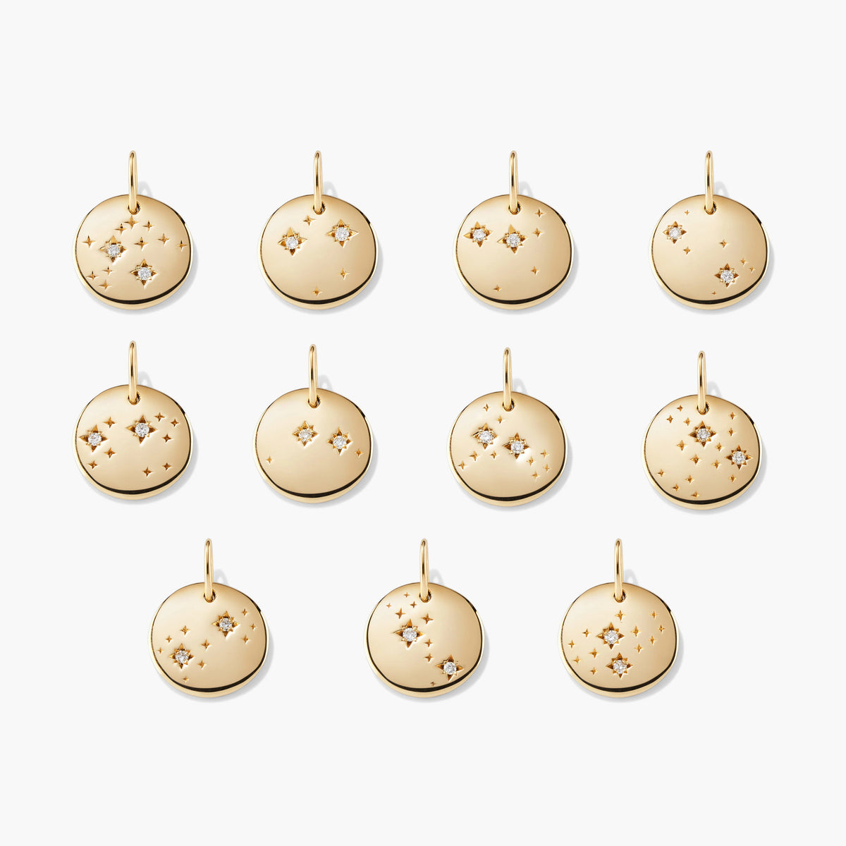 Zodiac Charm Pendant-14k Yellow Gold / Natural Diamond / Capricorn