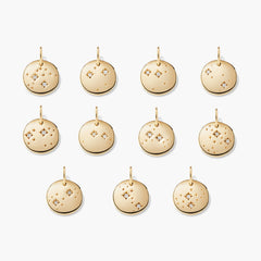 Zodiac Charm Pendant-14k Yellow Gold / Natural Diamond / Capricorn