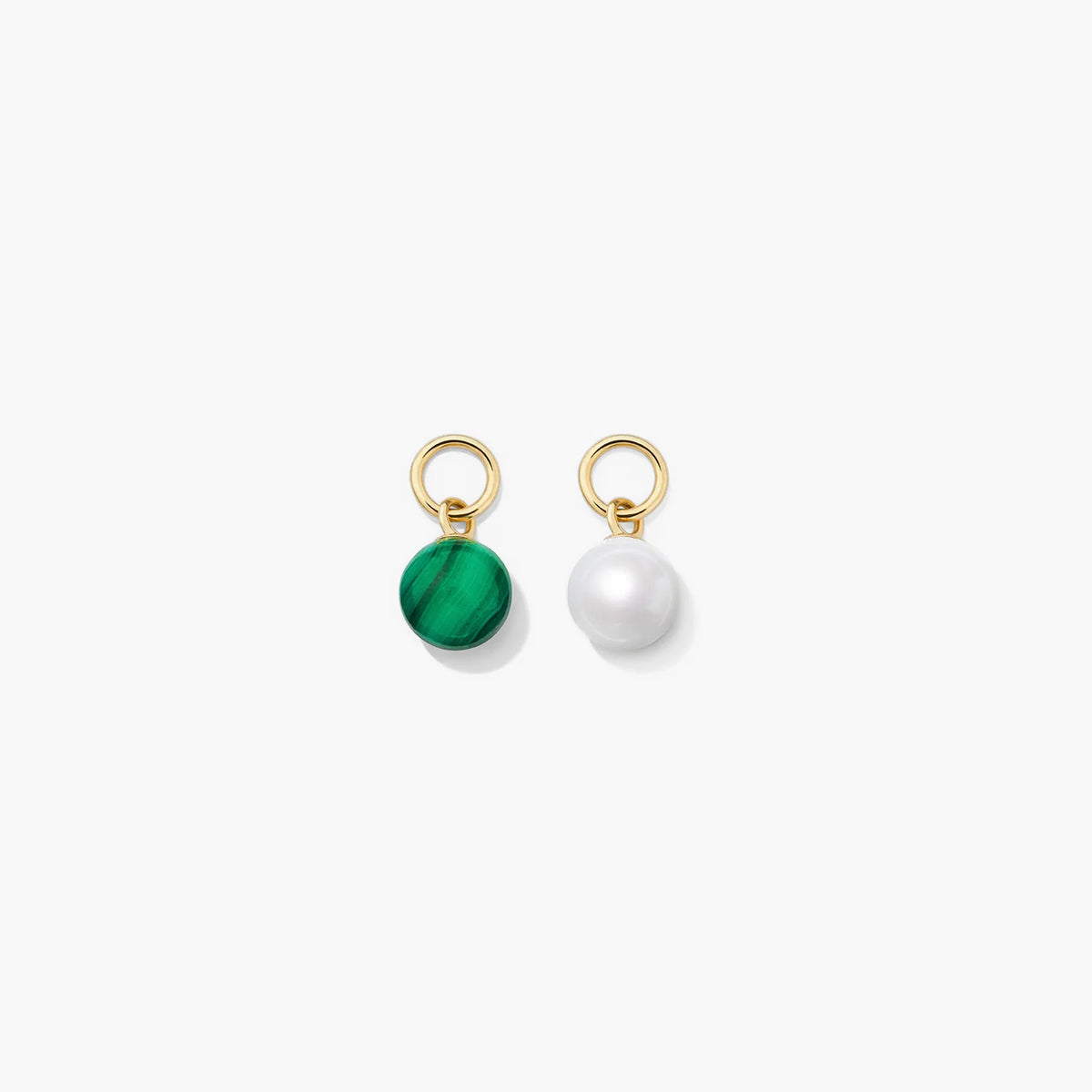 Single Pearl Hoop Charm-14k Yellow Gold / Pearl