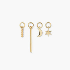 Single Bar Hoop Charm-14k Yellow Gold