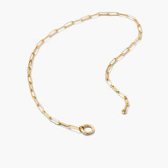 Paperclip Chain Charm Necklace-14k Yellow Gold / 20 inches