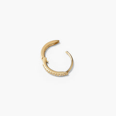 Single PavÃ© Diamond Huggie Hoop-14k Yellow Gold / Natural Diamond
