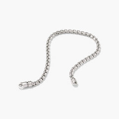 Round Box Chain Bracelet-Oxidized Sterling Silver / 8 inches