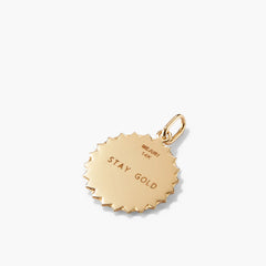 Strength: Rose Coin Charm Pendant-14k Yellow Gold