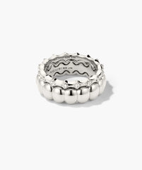 Charlotte Crest Stacker Ring-Sterling Silver / Lab Grown White Sapphire / 4