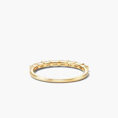 Baguette Diamond Half Eternity Band-14k Yellow Gold / Natural Diamond / 7