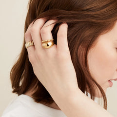 Metallic Sphere Ring-18k Gold Vermeil / 10