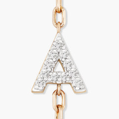 Diamond Letter Bracelet-14k Yellow Gold / Natural Diamond / U