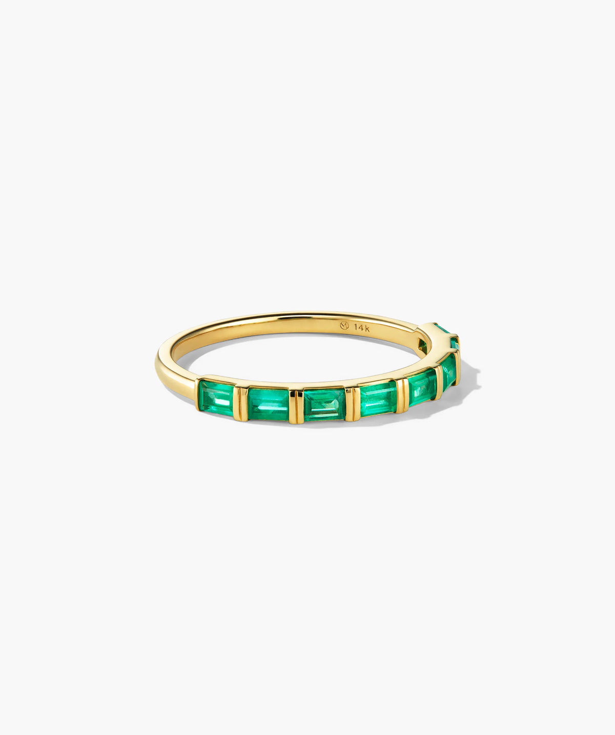 Baguette Emerald Half Eternity Band-14k Yellow Gold / Emerald / 5