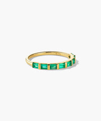Baguette Emerald Half Eternity Band-14k Yellow Gold / Emerald / 5