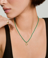 Feeling Lucky Charm Necklace-Black Spinel