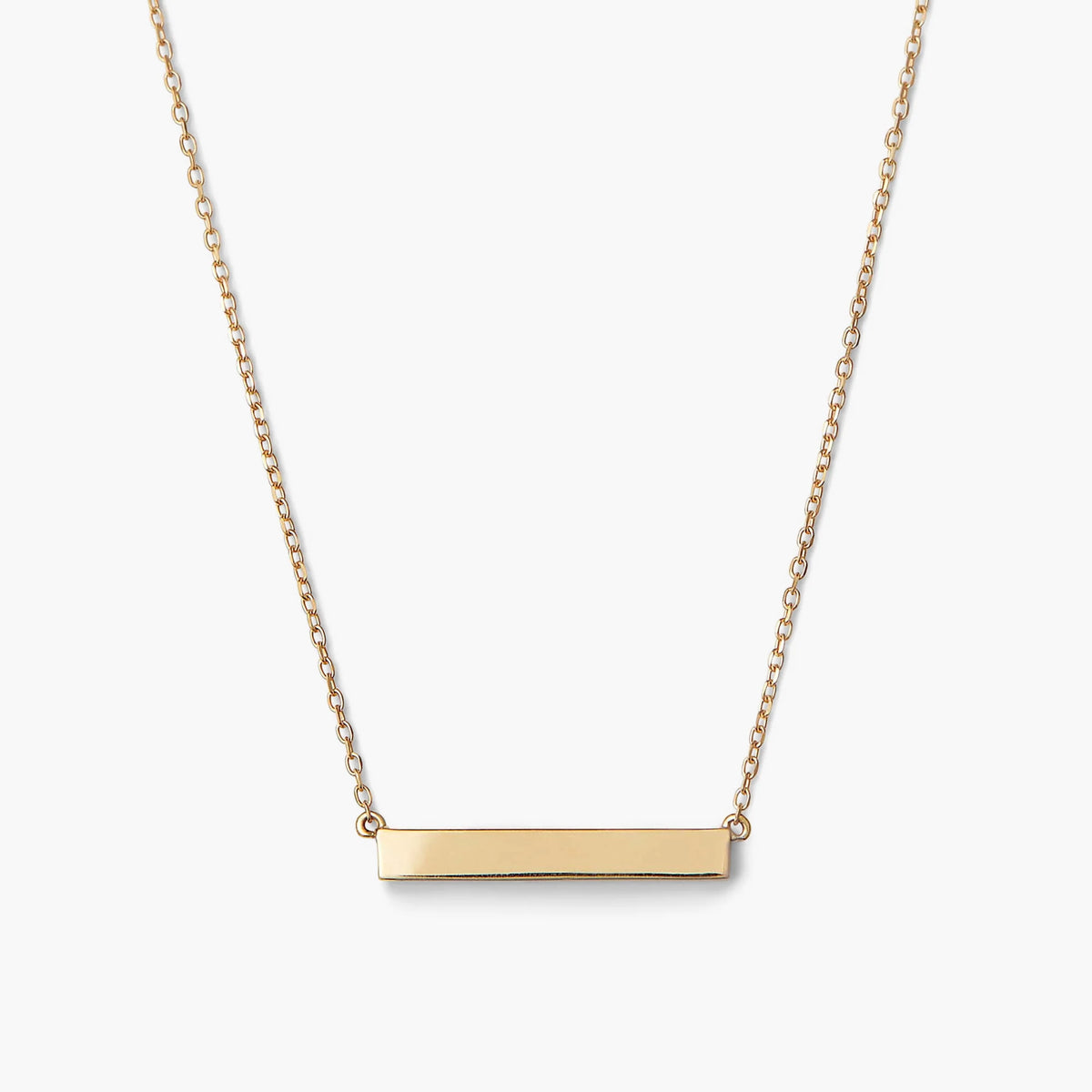 Engravable Bar Necklace-14k Yellow Gold / 16-18 inches