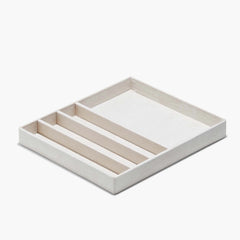 Jewelry Box-Beige Grain Leather, Anti-tarnish Microsuede