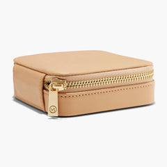 Travel Case-Beige Grain Leather, Anti-tarnish Microsuede