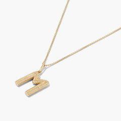 Bold Letter Pendant Necklace-18k Gold Vermeil / A / 20-22 inches