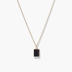 Black Onyx Pendant Necklace-14k Yellow Gold / Black Onyx / 22 inches