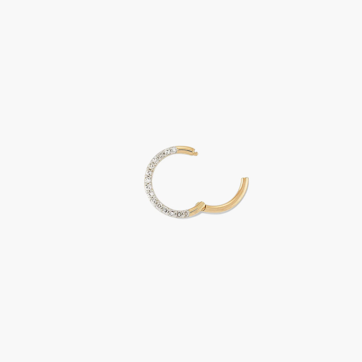 Single Cartilage PavÃ© Diamond Mini Hoop-10k Yellow Gold / Natural Diamond