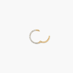 Single Cartilage PavÃ© Diamond Mini Hoop-10k Yellow Gold / Natural Diamond
