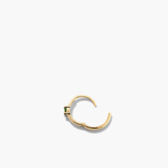 Single Colored Mini Hoop-14k Yellow Gold / Lab Grown White Sapphire