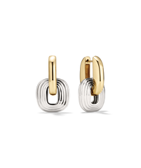 Stevie Hoop Links-18k Gold Vermeil, Cream Enamel