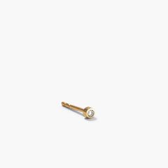 Single Tiny Diamond Stud-14k Yellow Gold / Natural Diamond / Butterfly Back